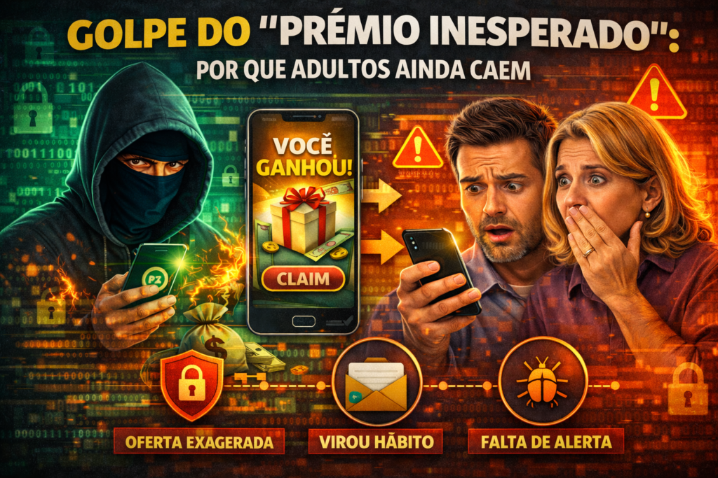 Golpe do “prêmio inesperado”: por que adultos ainda caem